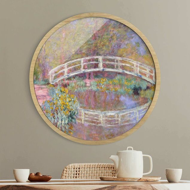 Pósters enmarcados de cuadros famosos Claude Monet - Bridge Monet's Garden