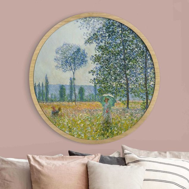 Pósters enmarcados de cuadros famosos Claude Monet - Fields In Spring