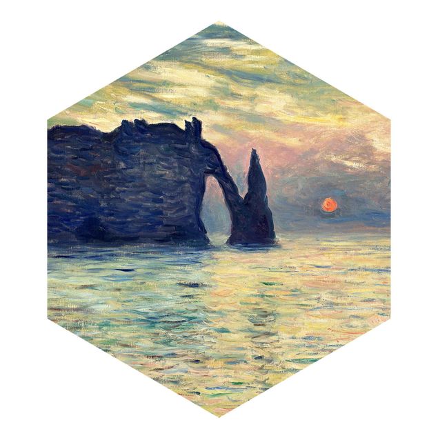 Papel pintado puesta de sol Claude Monet - Rock Sunset