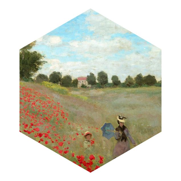 Papel pintado flores Claude Monet - Poppy Field At Argenteuil