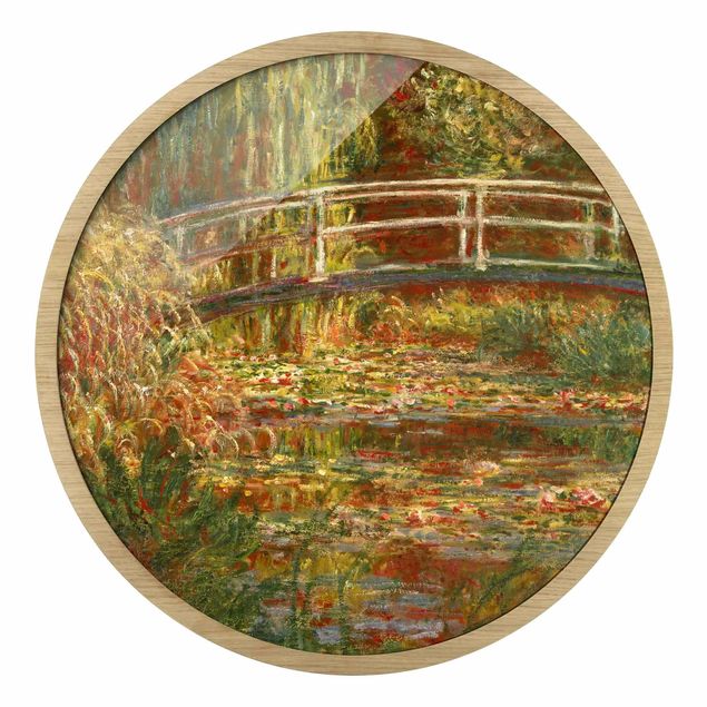 Pósters enmarcados abstractos Claude Monet - Waterlily Pond And Japanese Bridge (Harmony In Pink)