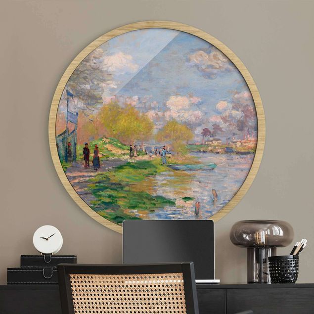 Pósters enmarcados de cuadros famosos Claude Monet - River Seine