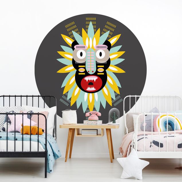 Papel pintado moderno Collage Ethnic Mask - King Kong