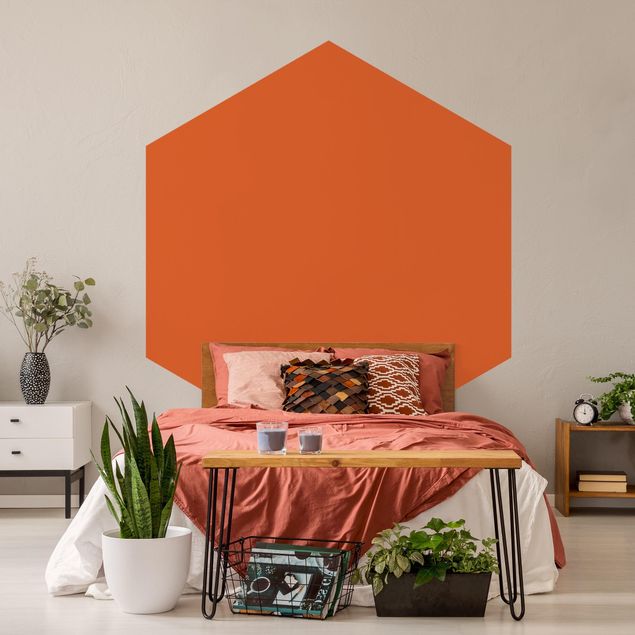 Papel pintado hexagonal Colour Orange