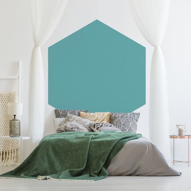 Papel pintado hexagonal Colour Turquoise