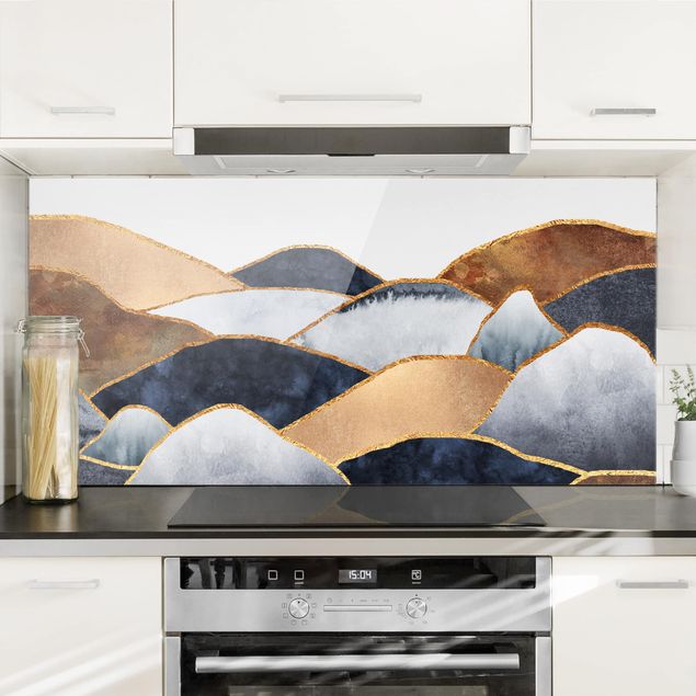 Decoración de cocinas Golden Mountains Watercolor