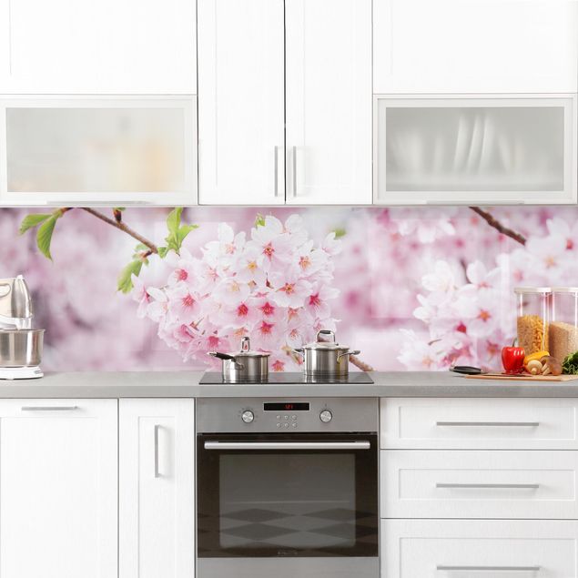 Salpicadero cocina adhesivo arquitectura y skyline Japanese Cherry Blossoms