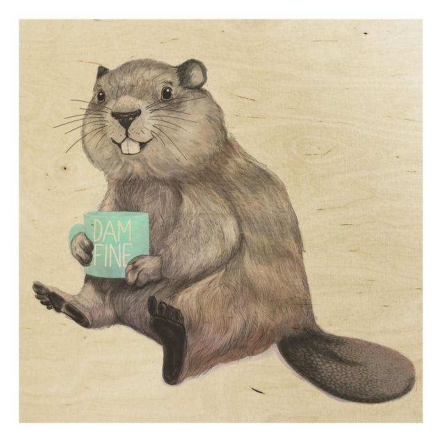 Cuadros modernos Illustration Beaver Wit Coffee Mug