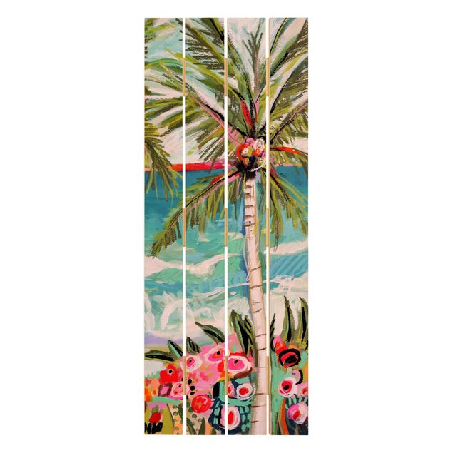 Cuadros modernos Palm Tree With Pink Flowers II