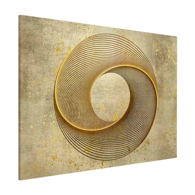 Decoración en la cocina Line Art Circling Spirale Gold