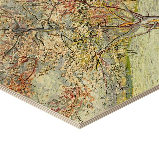 Cuadros de madera paisajes Vincent van Gogh - Flowering Peach Trees