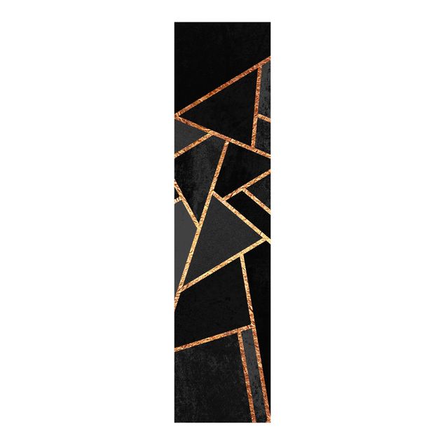 Paneles japoneses patrones Black Triangles Gold