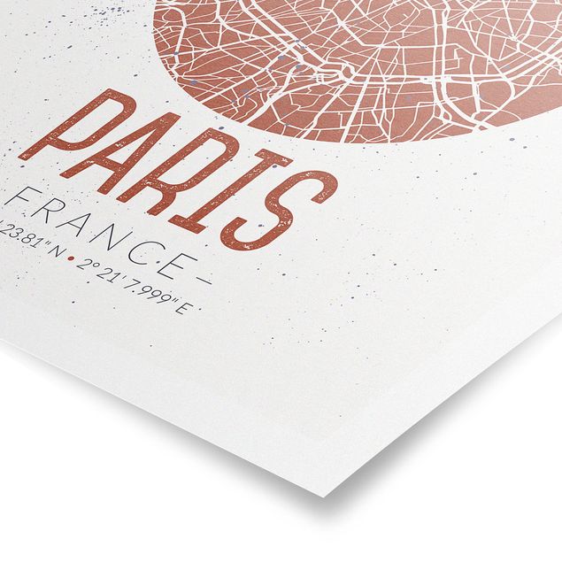 Lámina mapamundi City Map Paris - Retro