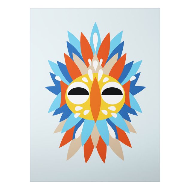 Láminas india Collage Ethnic Mask - Parrot