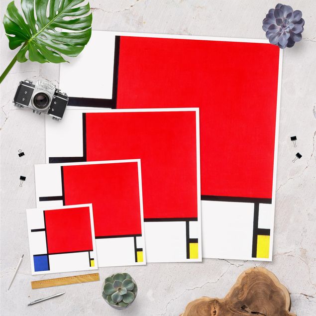 Láminas de cuadros famosos Piet Mondrian - Composition With Red Blue Yellow