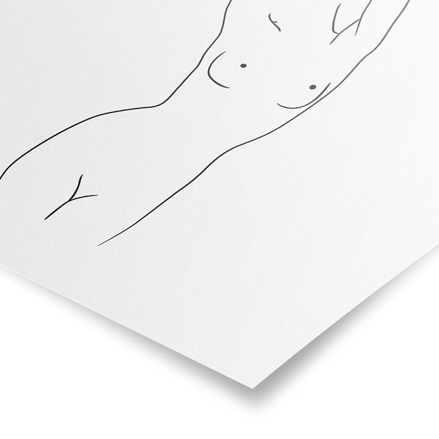 Póster cuadros famosos Line Art Nude Black And White