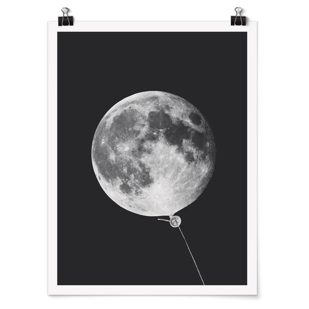 Láminas de cuadros famosos Balloon With Moon