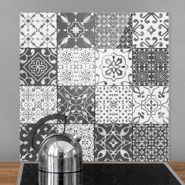 Decoración en la cocina Tile Pattern Mix Gray White