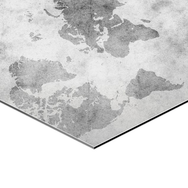cuadros hexagonales Vintage World Map II