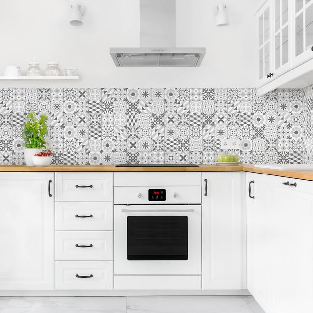 Salpicaderos de cocina efecto teja Geometrical Tile Mix Grey