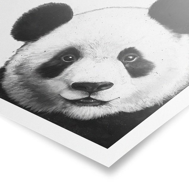 Póster cuadros famosos Illustration Panda Black And White Drawing