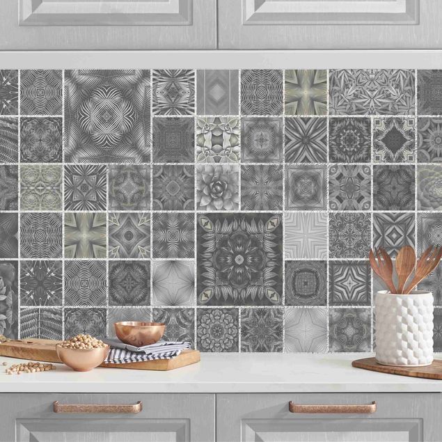Decoración en la cocina Grey Jungle Tiles With Silver Shimmer II
