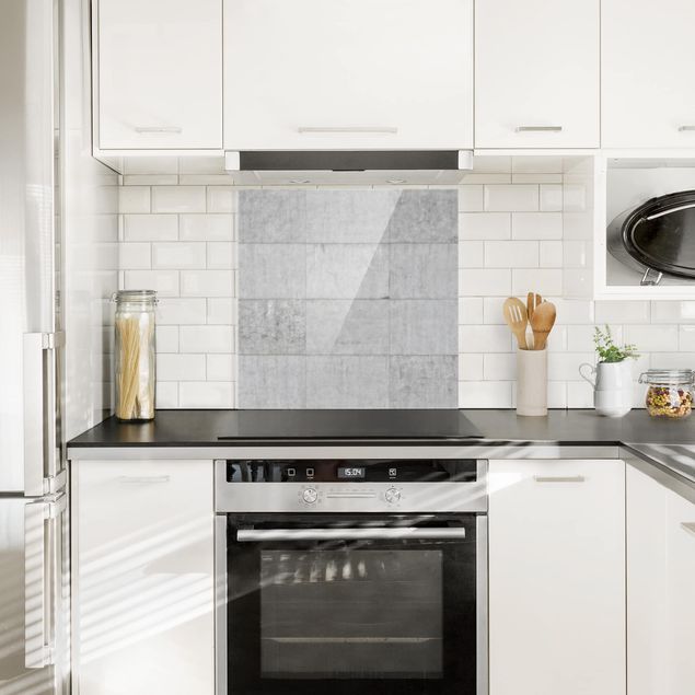 Panel antisalpicaduras cocina patrones Concrete Tile Look Grey