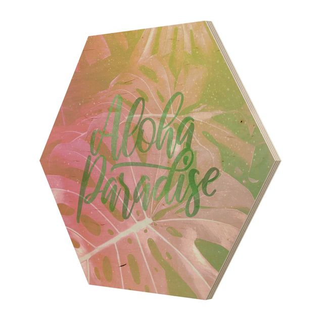 Hexagon Bild Holz - Rainbow - Aloha Paradise