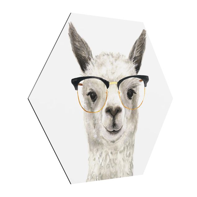 Cuadros infantiles animales Hip Lama With Glasses I