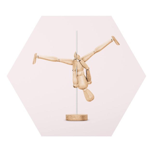Cuadros naranjas Pole Dance With Wooden Figure