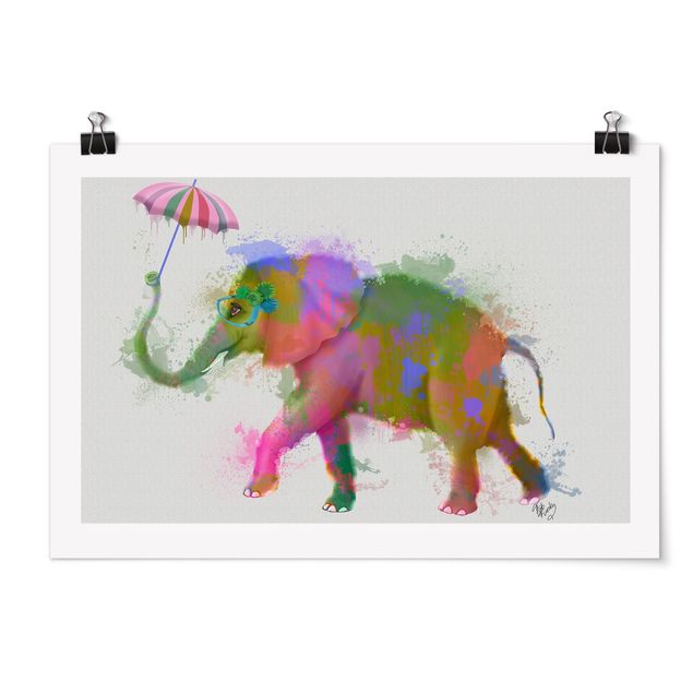 Cuadros decorativos modernos Rainbow Splash Elephant