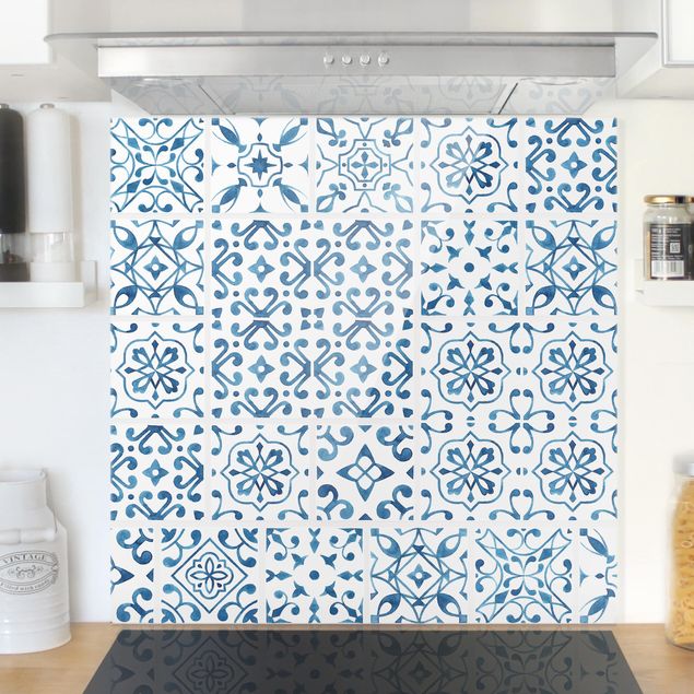 Decoración cocina Tile pattern Blue White