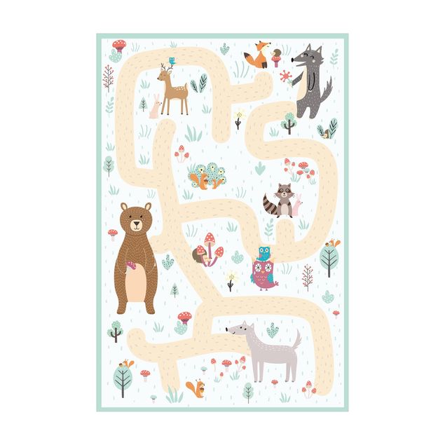 Alfombra bosque Playoom Mat Forest Animals - Friends On A Forest Path