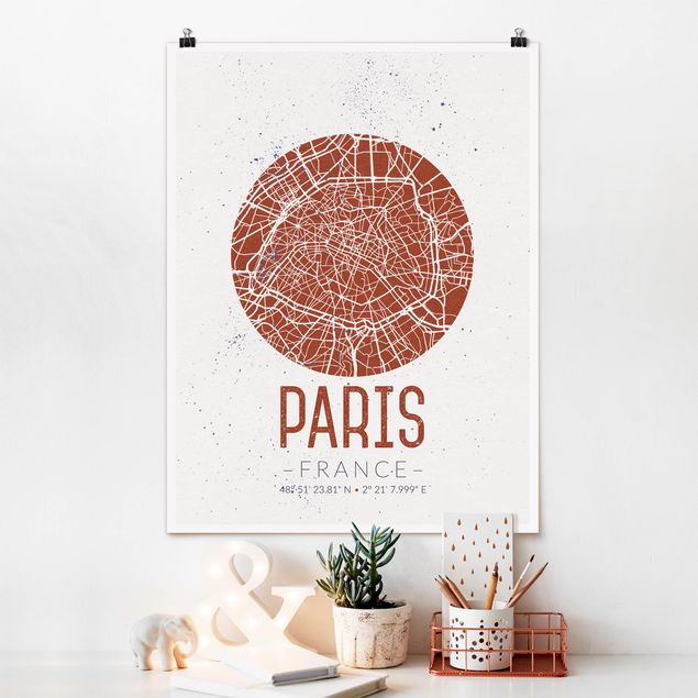 Decoración en la cocina City Map Paris - Retro