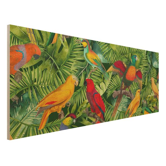 Decoración de cocinas Colourful Collage - Parrots In The Jungle
