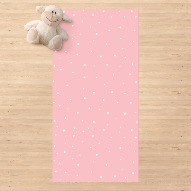 alfombra de terraza Drawn Little Dots On Pastel Pink