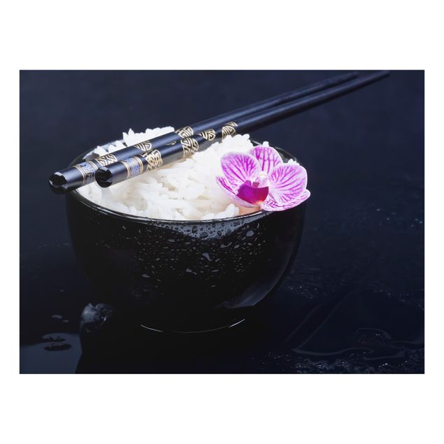 Salpicadero cocina cristal Rice Bowl With Orchid
