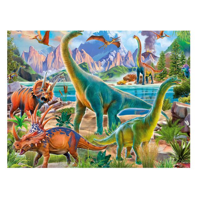 Cuadro con gato Brachiosaurus And Tricaterops