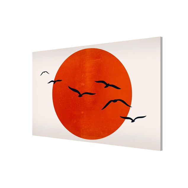 Tableros magnéticos animales Flock Of Birds In Front Of Red Sun I