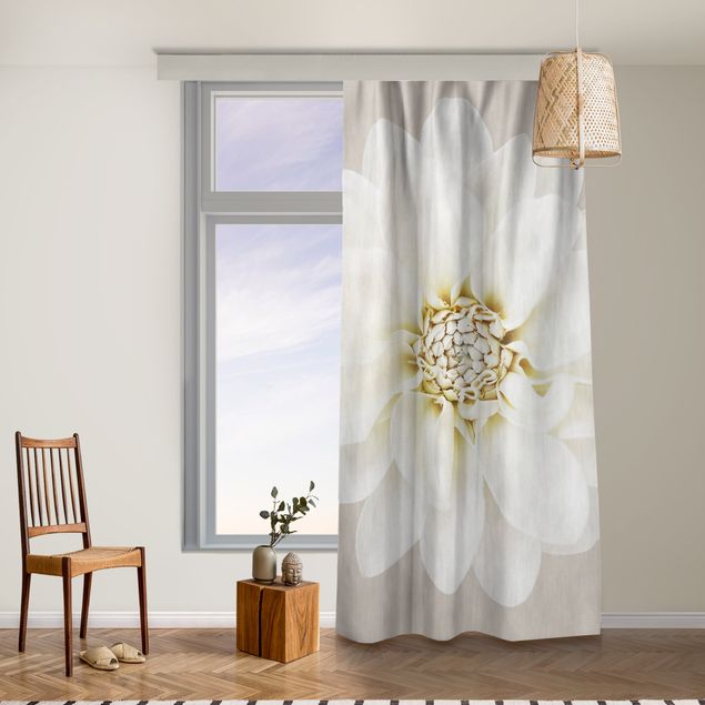 cortinas para sala modernas Dahlia White Taupe Pastel Centered