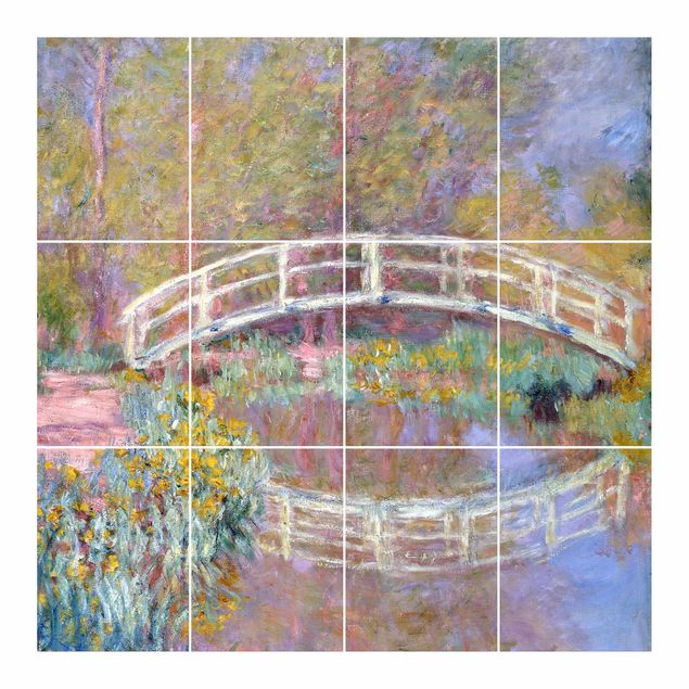 Adhesivos para azulejos en multicolor Claude Monet - Bridge Monet's Garden