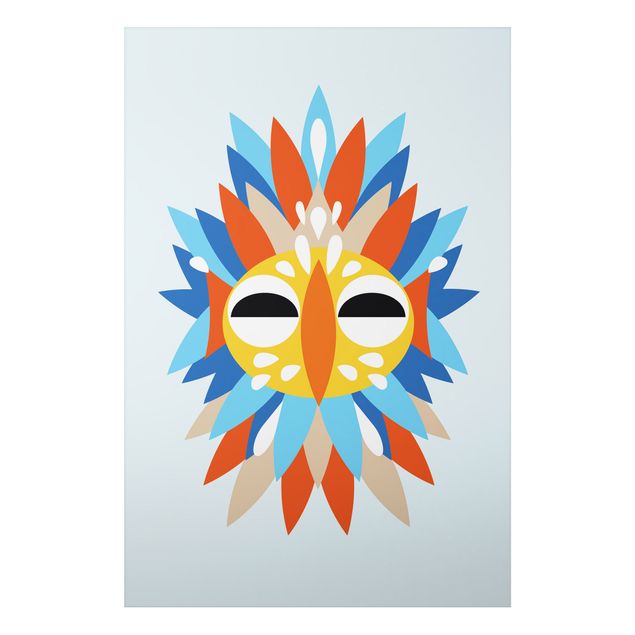 Cuadros India Collage Ethnic Mask - Parrot