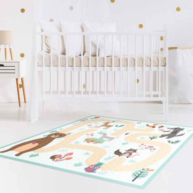 Decoración infantil pared Playoom Mat Forest Animals - Friends On A Forest Path