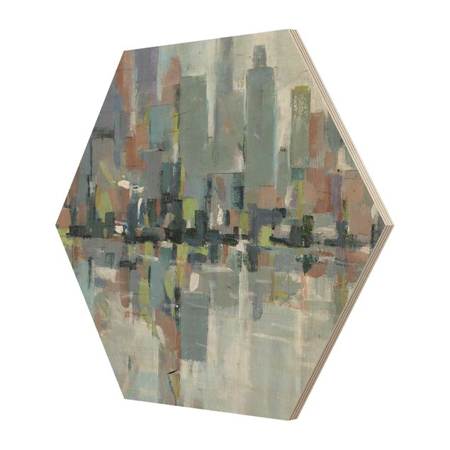 Hexagon Bild Holz - Metro City I