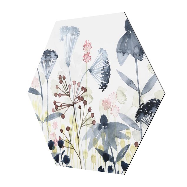 cuadro hexagonal Wildflower Watercolour I
