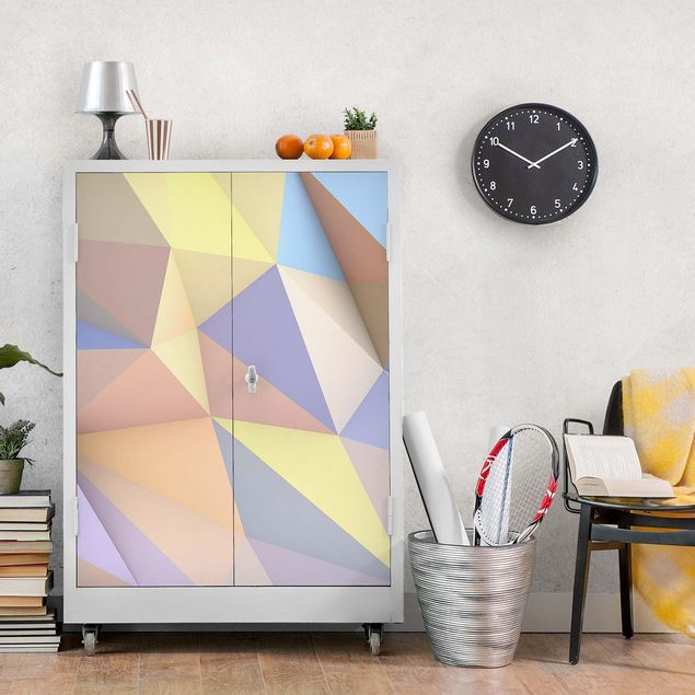 Papel adhesivo para muebles mate Geometrical Pastel Triangles In 3D