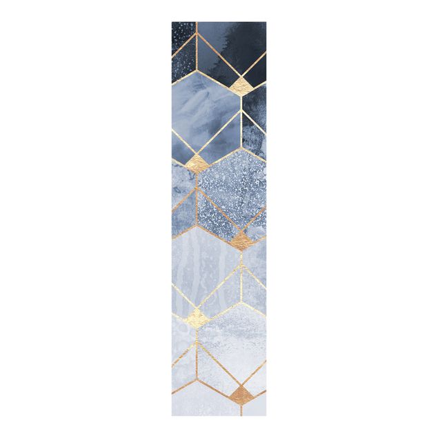 Paneles japoneses patrones Blue Geometry Golden Art Deco