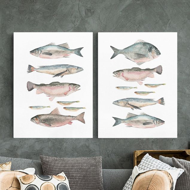 Lienzos de peces Fish In Watercolour Set I