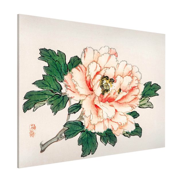 Decoración de cocinas Asian Vintage Drawing Pink Chrysanthemum