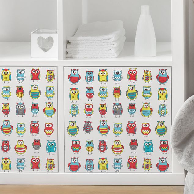 Decoración habitación infantil Kids Pattern With Various Owls
